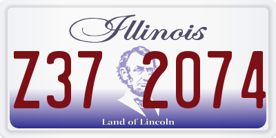 IL license plate Z372074