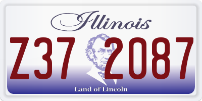 IL license plate Z372087