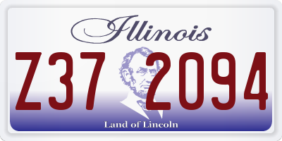 IL license plate Z372094