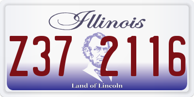 IL license plate Z372116