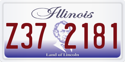 IL license plate Z372181