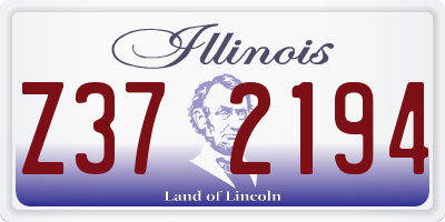 IL license plate Z372194