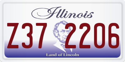 IL license plate Z372206