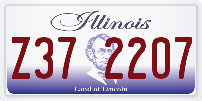 IL license plate Z372207