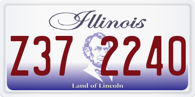 IL license plate Z372240