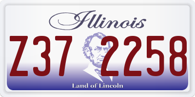 IL license plate Z372258