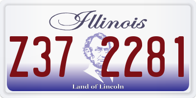 IL license plate Z372281