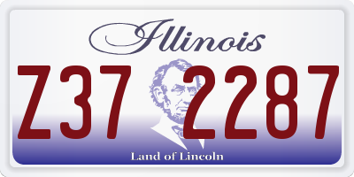 IL license plate Z372287
