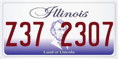 IL license plate Z372307