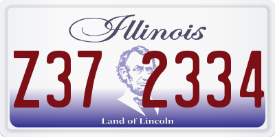 IL license plate Z372334