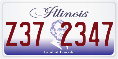 IL license plate Z372347