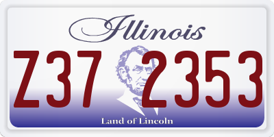 IL license plate Z372353