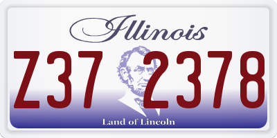 IL license plate Z372378