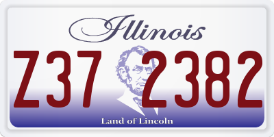 IL license plate Z372382