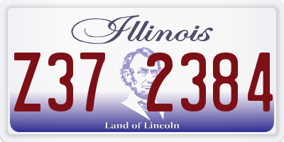 IL license plate Z372384