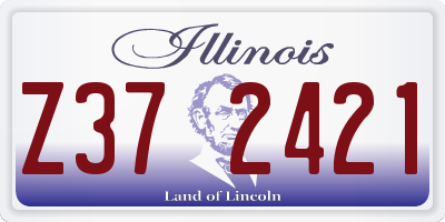 IL license plate Z372421