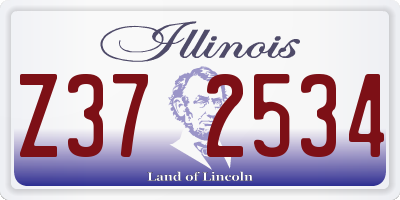 IL license plate Z372534