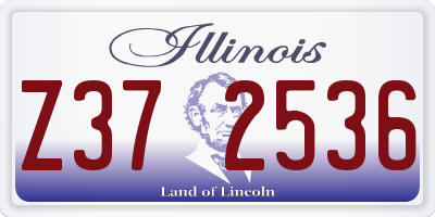 IL license plate Z372536