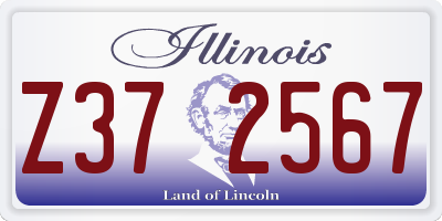 IL license plate Z372567