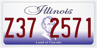 IL license plate Z372571
