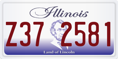 IL license plate Z372581