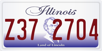 IL license plate Z372704