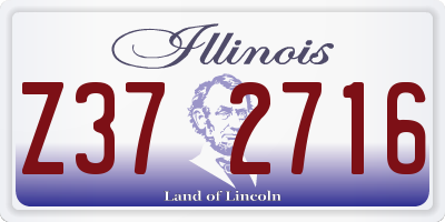 IL license plate Z372716
