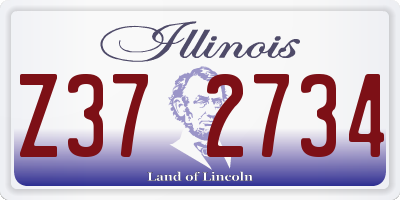 IL license plate Z372734