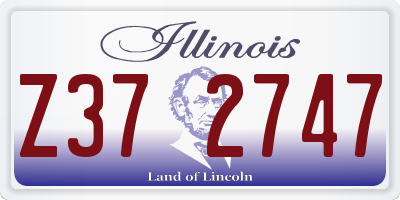 IL license plate Z372747