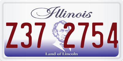 IL license plate Z372754