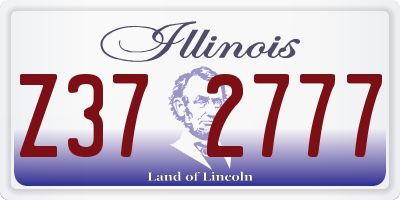 IL license plate Z372777
