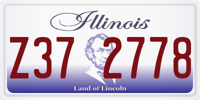 IL license plate Z372778