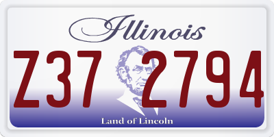 IL license plate Z372794