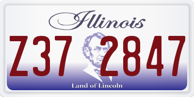 IL license plate Z372847