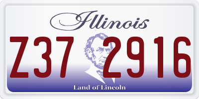 IL license plate Z372916