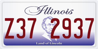 IL license plate Z372937