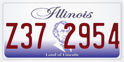 IL license plate Z372954