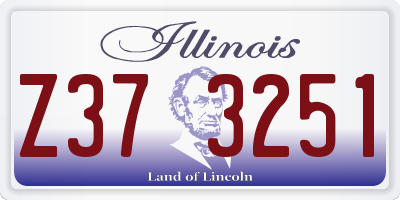IL license plate Z373251