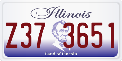 IL license plate Z373651