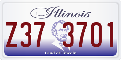 IL license plate Z373701
