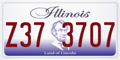 IL license plate Z373707