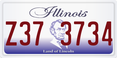 IL license plate Z373734