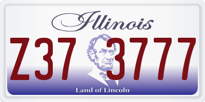 IL license plate Z373777