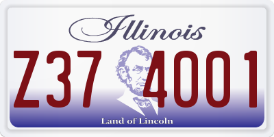 IL license plate Z374001