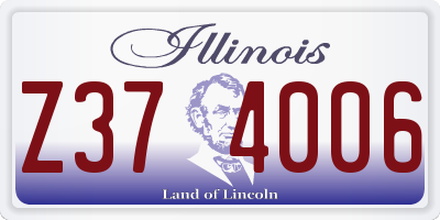 IL license plate Z374006