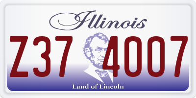 IL license plate Z374007