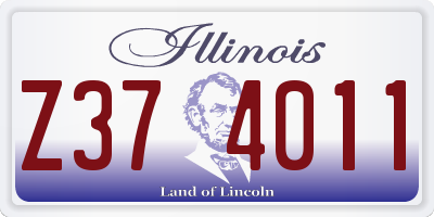 IL license plate Z374011