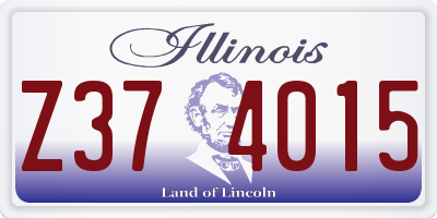 IL license plate Z374015