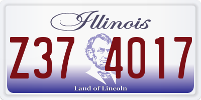 IL license plate Z374017