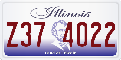 IL license plate Z374022